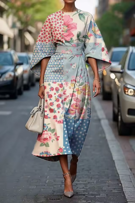 Maribelle™ – Elegant Floral Midi Dress