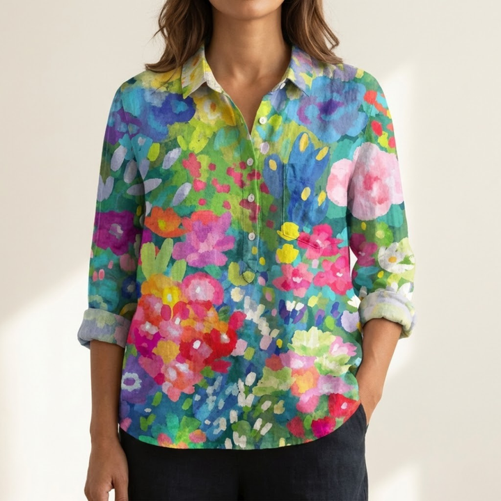 Renata – Printed Linen Shirt