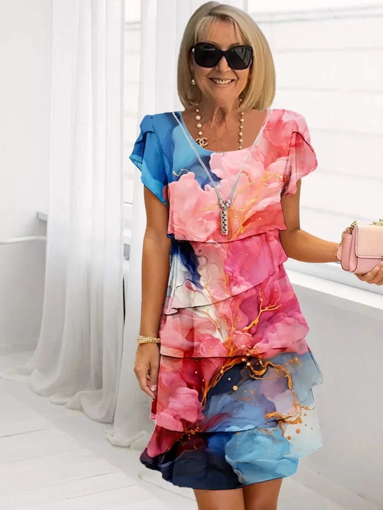 Adèle – Graceful Ruffled Dress with a Flowing Silhouette