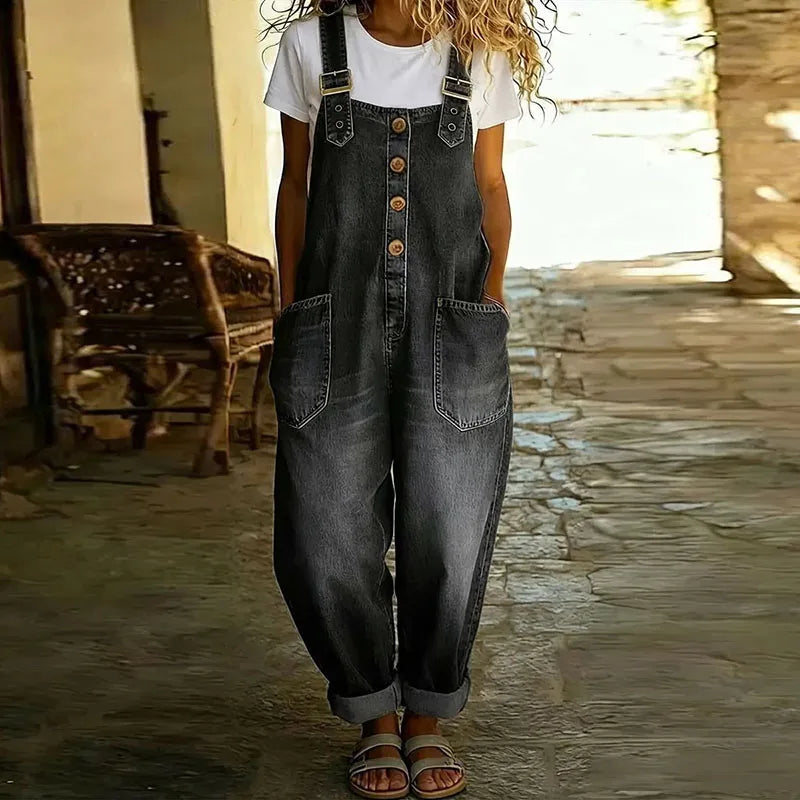 Mae™ | Retro-Inspired Soft Cotton Denim Overalls