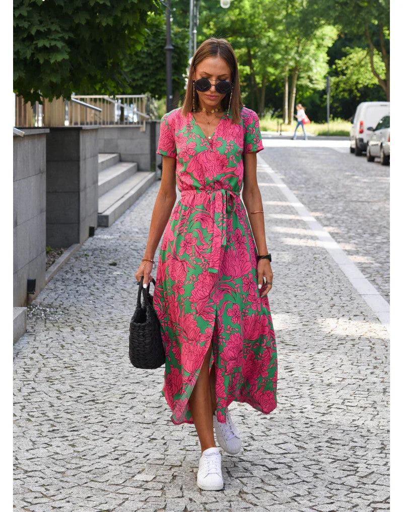 Julia™ – Elegant V-Neck Sculpting Dress