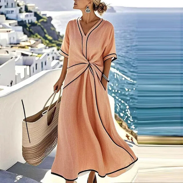 Clara™ – Elegant Draped Summer Dress