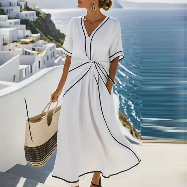 Clara™ – Elegant Draped Summer Dress