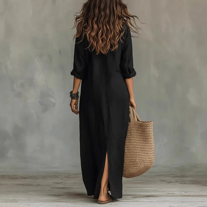 Agnes™ – Effortless Linen Shirt Dress