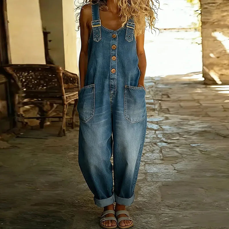 Mae™ | Retro-Inspired Soft Cotton Denim Overalls