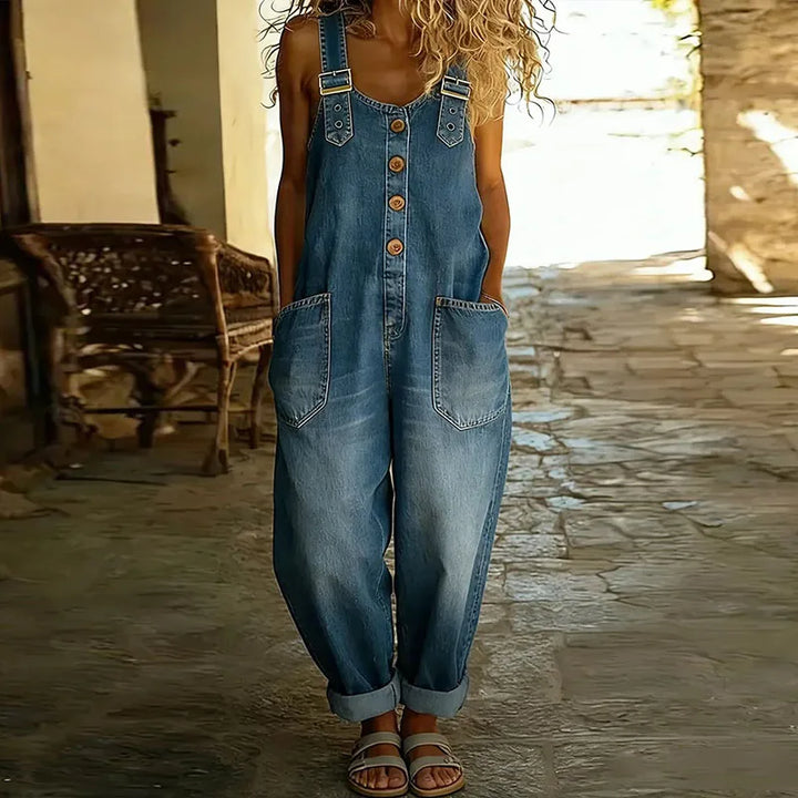 Mae™ | Retro-Inspired Soft Cotton Denim Overalls
