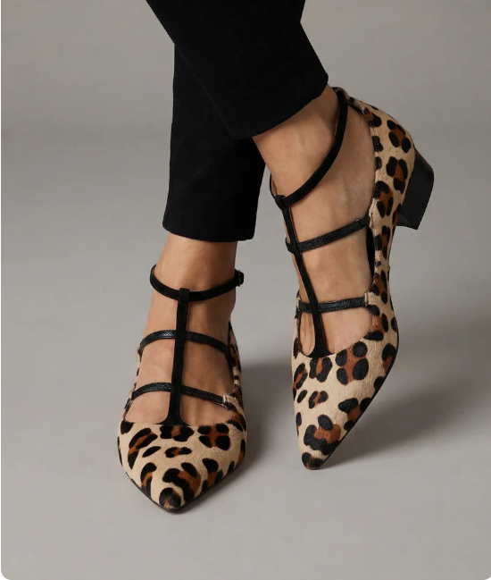 Madison™ – Leopard Strap Ballet Heels