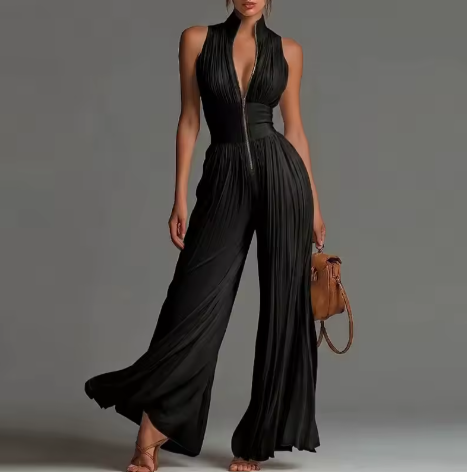 Sienna™ – Pleated Floral Chiffon Jumpsuit