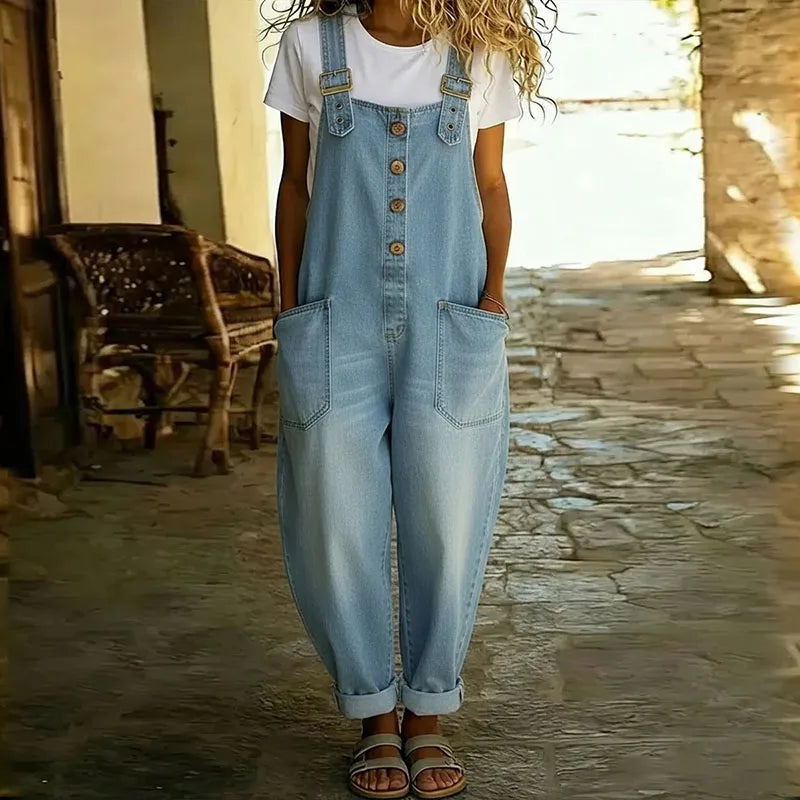 Mae™ | Retro-Inspired Soft Cotton Denim Overalls