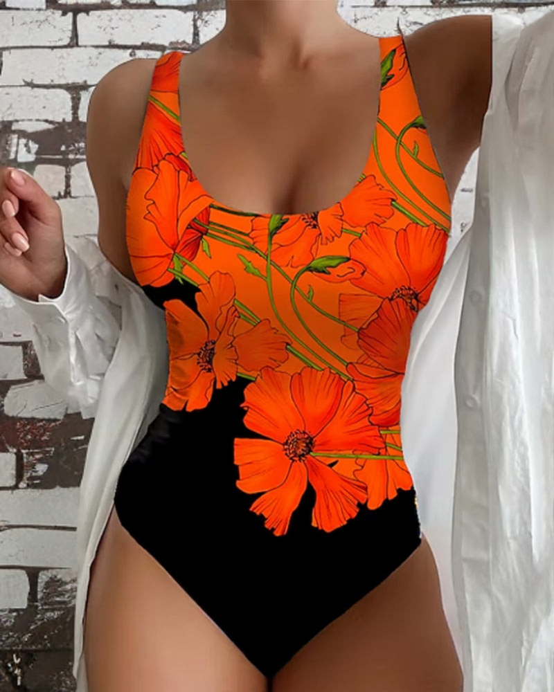 Elena™ | Chic Floral Print One-Piece Swimsuit