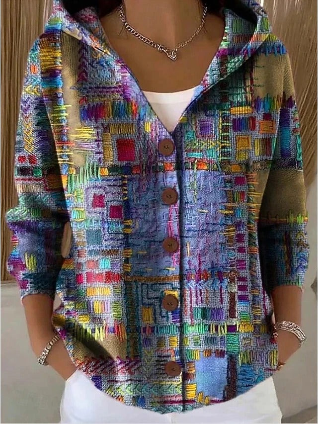 Harper™ – Soft Printed Hooded Cardigan