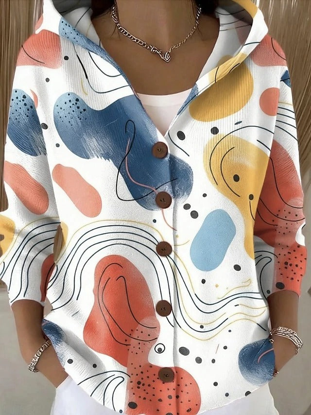 Harper™ – Soft Printed Hooded Cardigan