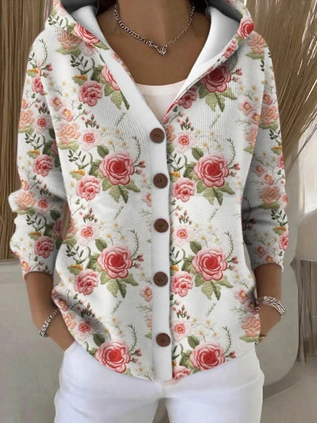 Harper™ – Soft Printed Hooded Cardigan