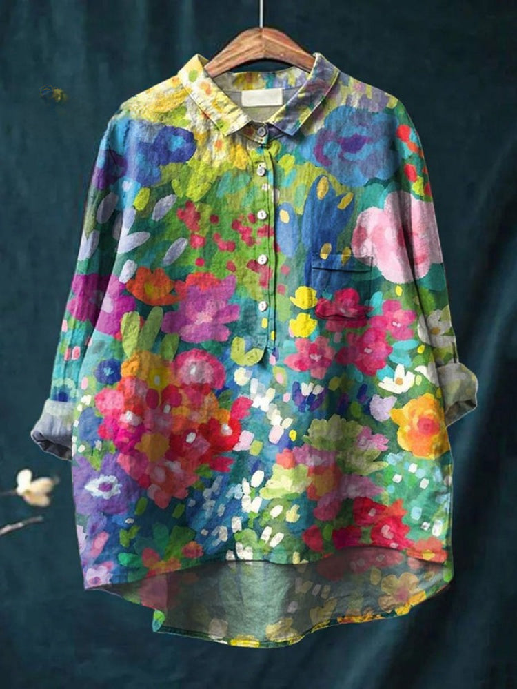 Tiziana – Patterned Linen Shirt