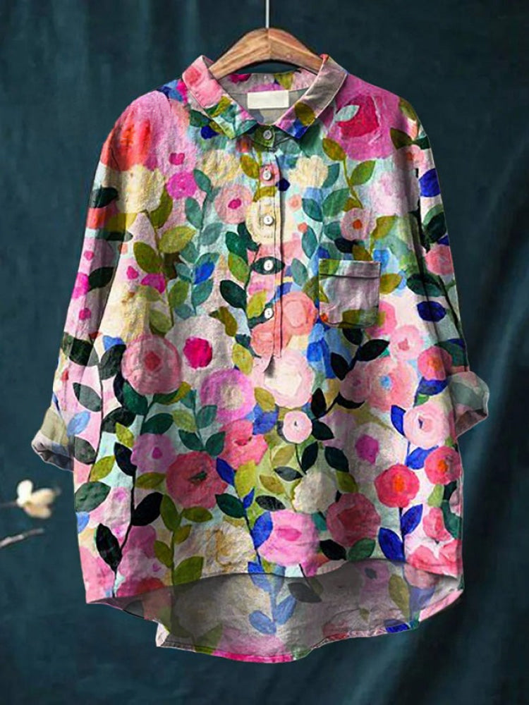 Tiziana – Patterned Linen Shirt
