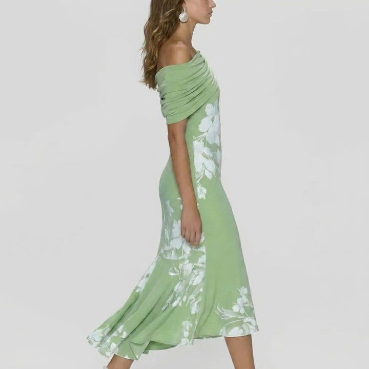 Isabrunel™ – Elegant Off-Shoulder Midi Dress