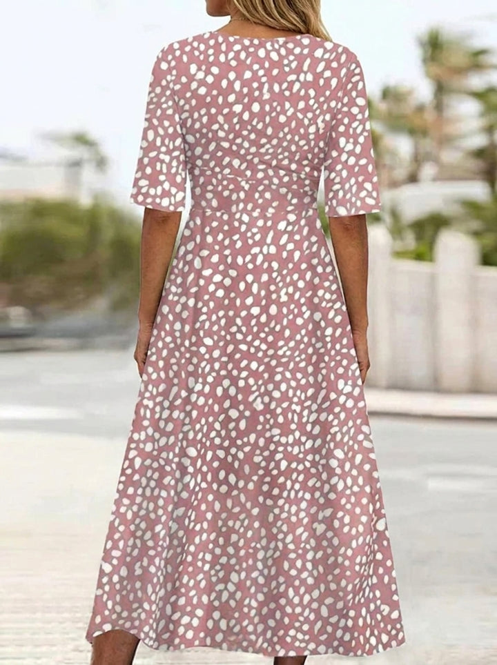Colette™ – Flattering Polka Dot Midi Dress