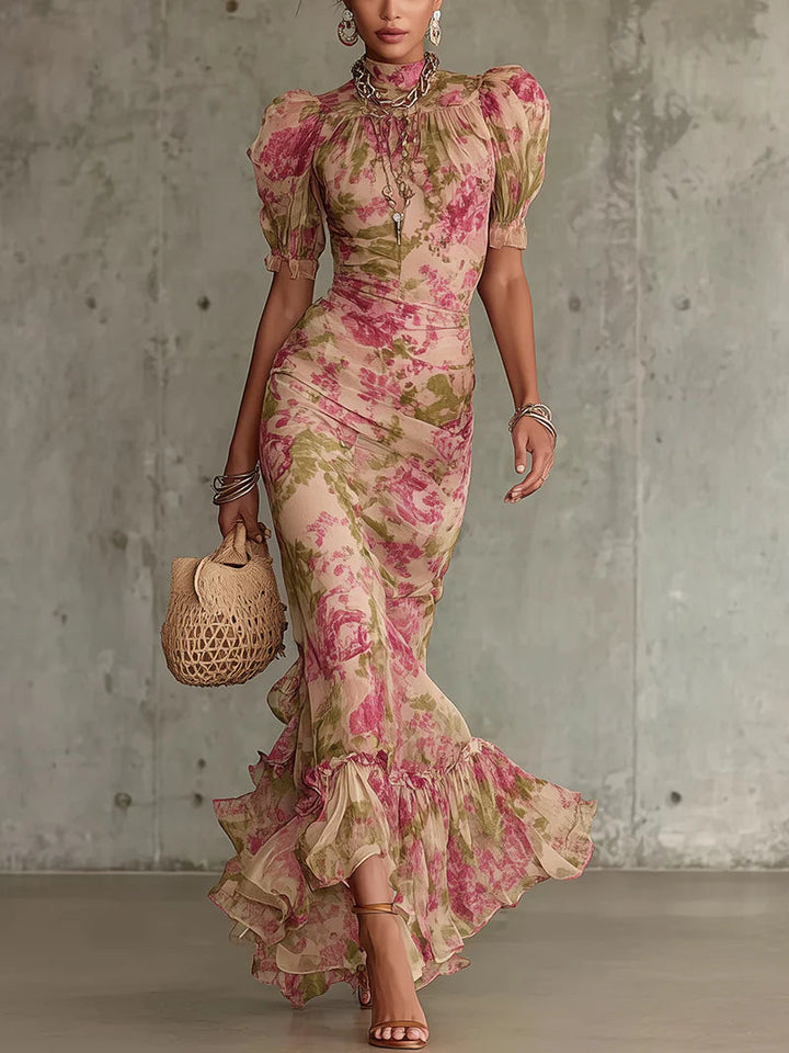 Fiora™ – Vintage Rose Maxi Dress