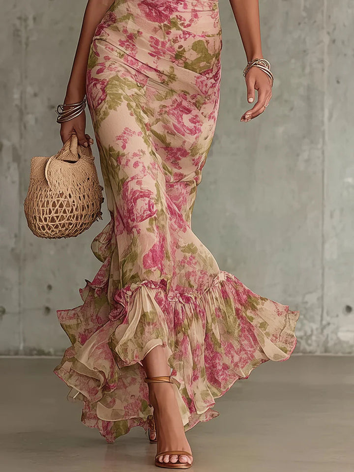 Fiora™ – Vintage Rose Maxi Dress