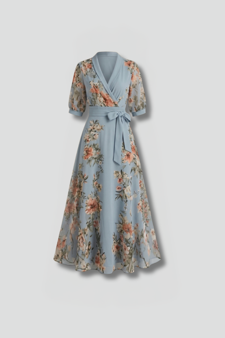 Eliana™ – Floral Wrap Midi Dress