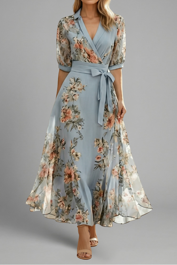Eliana™ – Floral Wrap Midi Dress