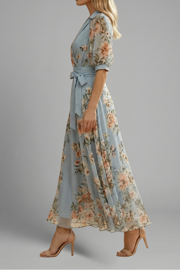 Eliana™ – Floral Wrap Midi Dress
