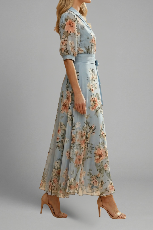Eliana™ – Floral Wrap Midi Dress
