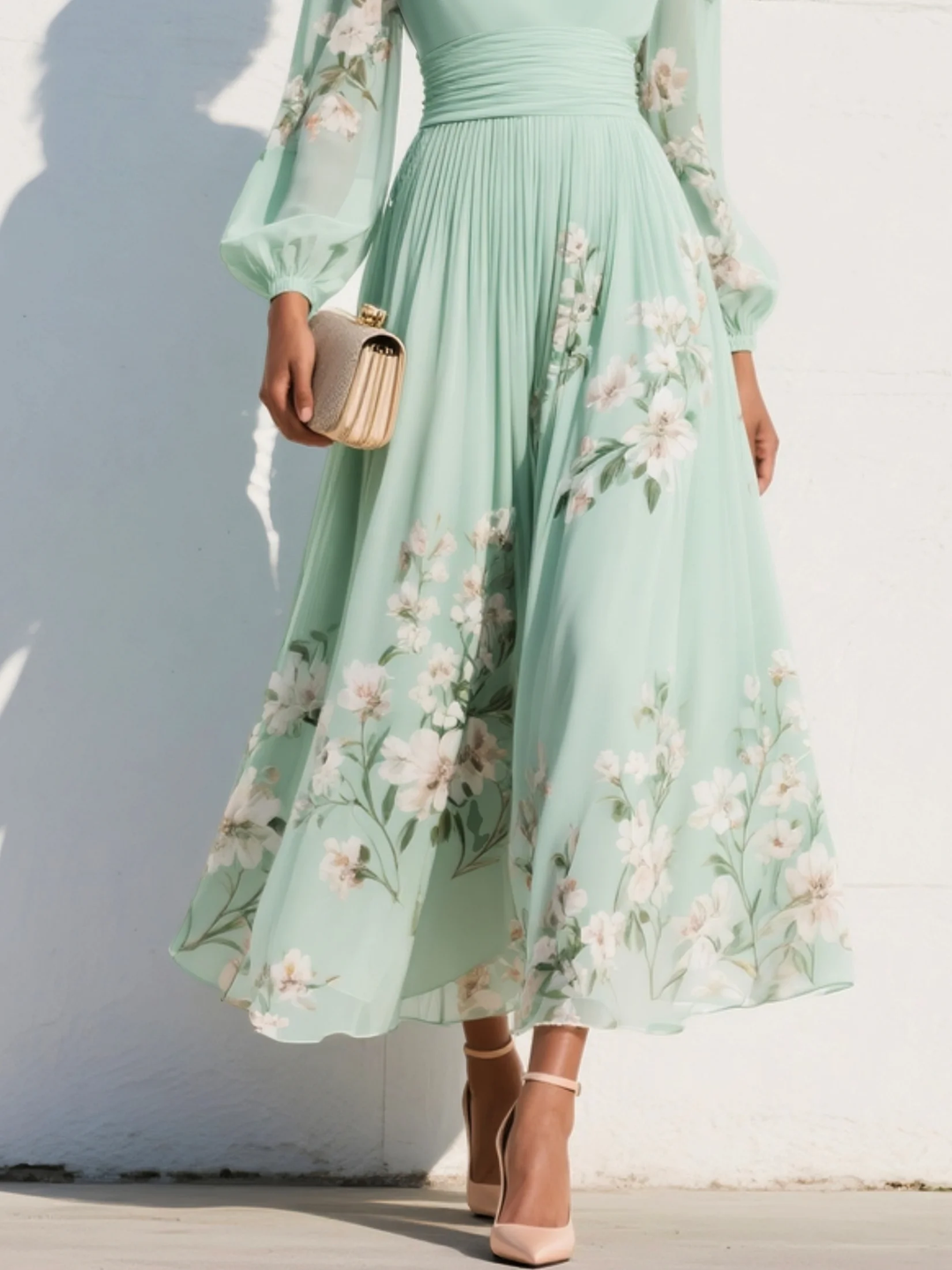 Luméa™ – Floral Chiffon Midi Dress
