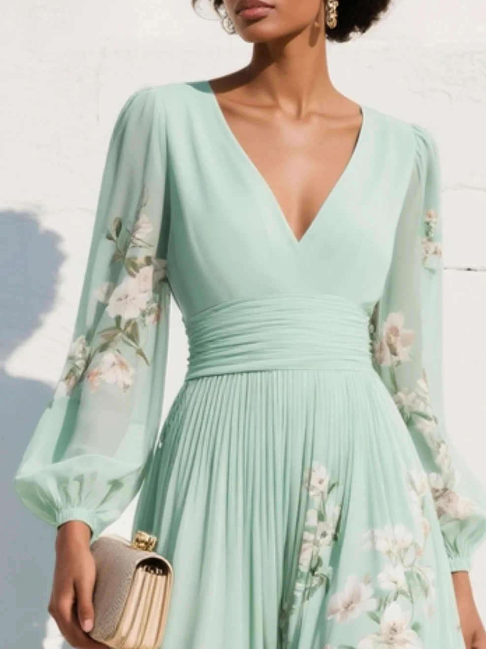 Luméa™ – Floral Chiffon Midi Dress