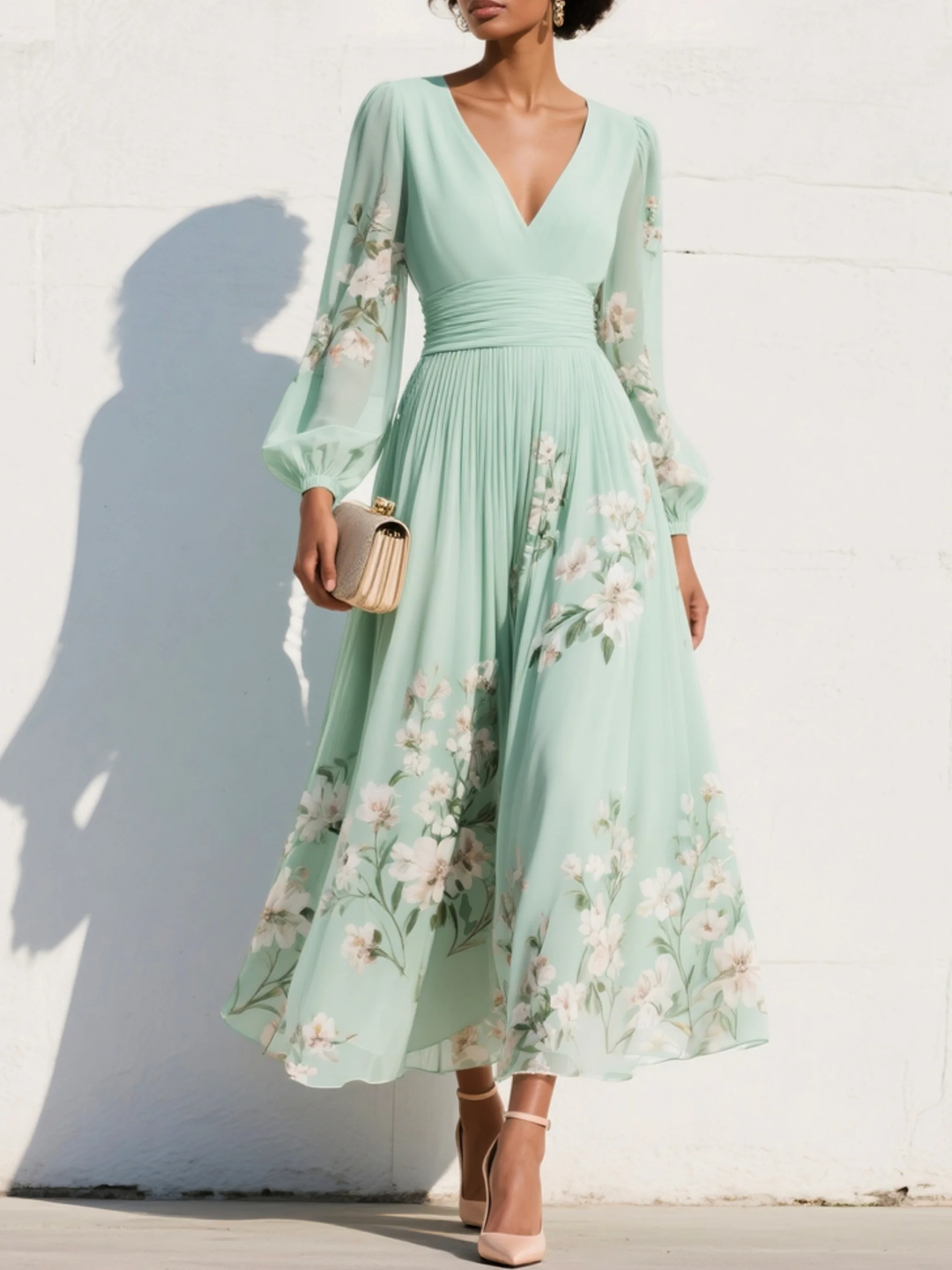 Luméa™ – Floral Chiffon Midi Dress
