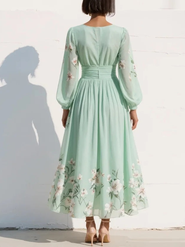 Luméa™ – Floral Chiffon Midi Dress