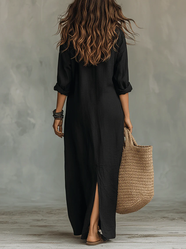 Soline™ – Effortless Button Maxi Dress