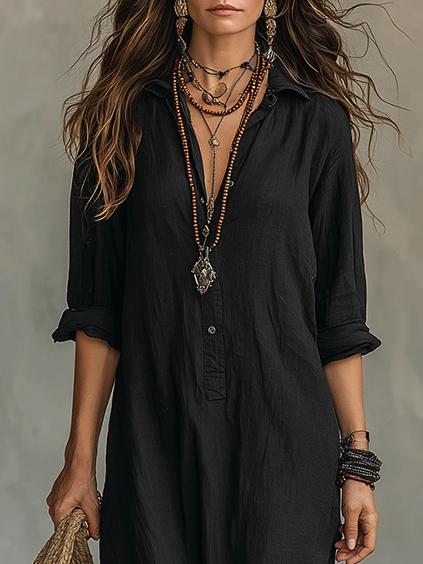 Soline™ – Effortless Button Maxi Dress