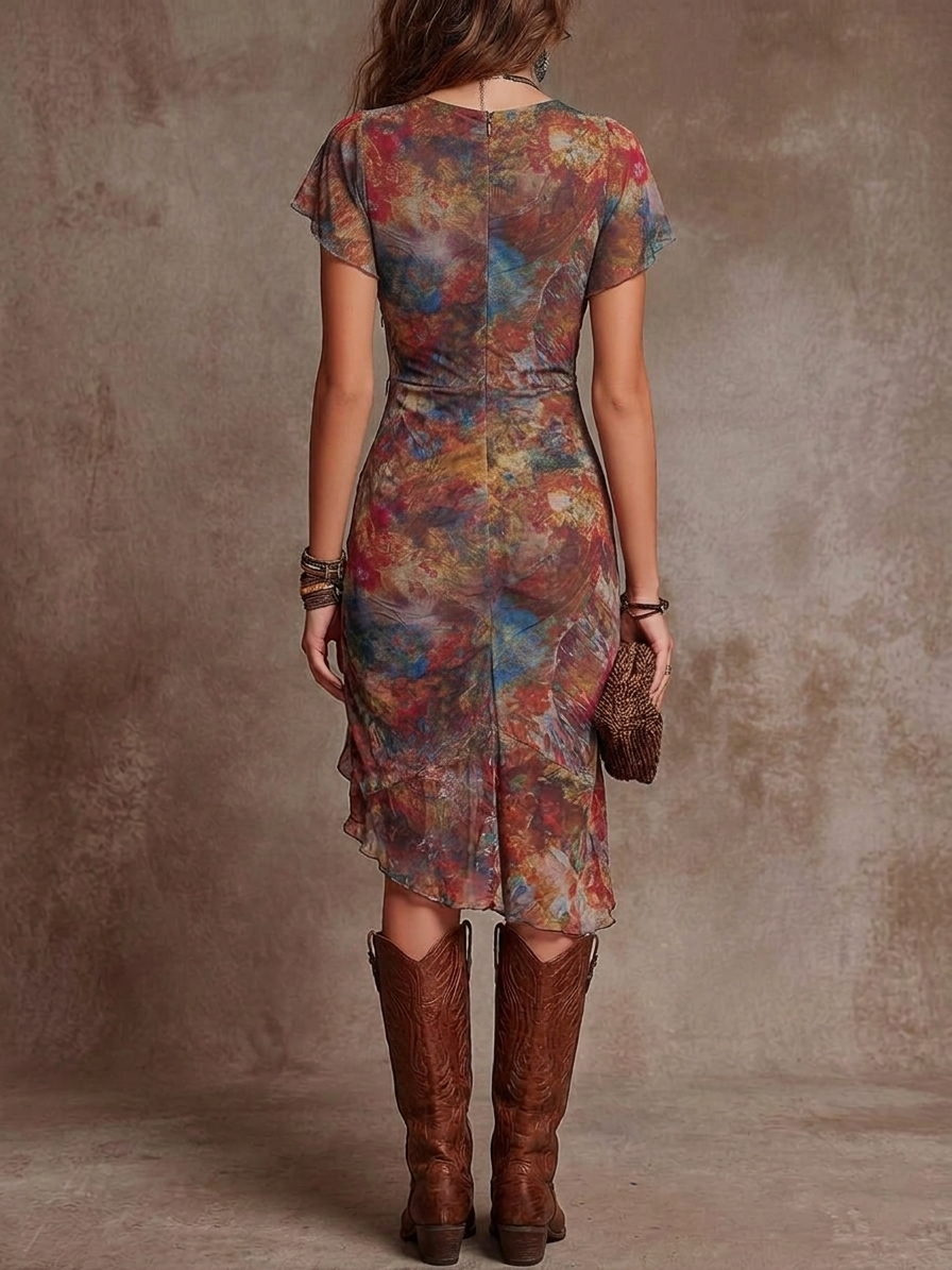 Martina™ – Bohemian Art Midi Dress