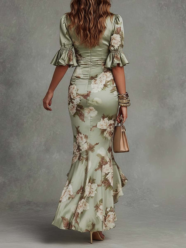Anna™ – Asymmetrical Satin Maxi Dress