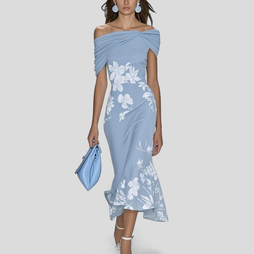 Isabrunel™ – Elegant Off-Shoulder Midi Dress