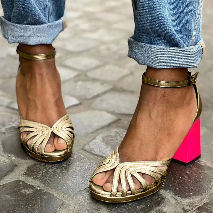 Milvia™ – Elegant Heeled Sandals with Ankle Strap