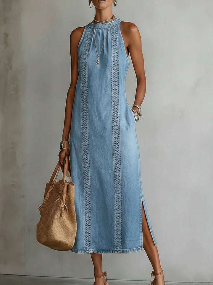 Julia™ | Vintage-Inspired Lace Denim Dress