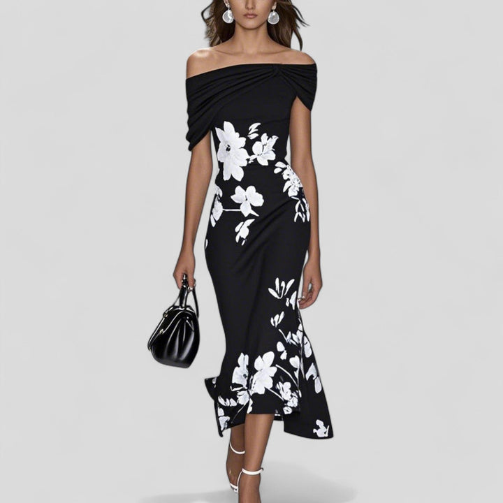 Isabrunel™ – Elegant Off-Shoulder Midi Dress