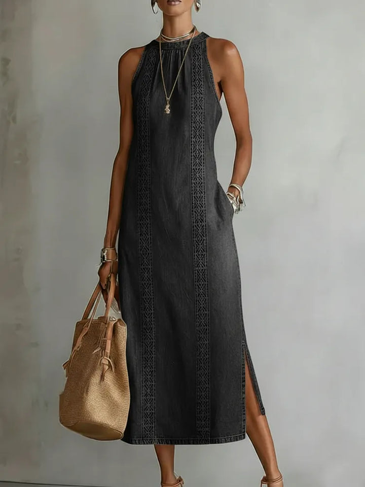 Julia™ | Vintage-Inspired Lace Denim Dress