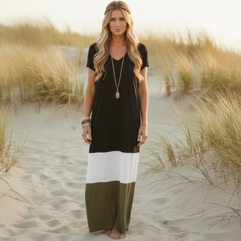 Solea™ – Effortless Colorblock Maxi Dress