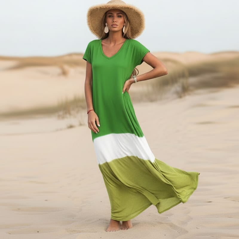 Solea™ – Effortless Colorblock Maxi Dress