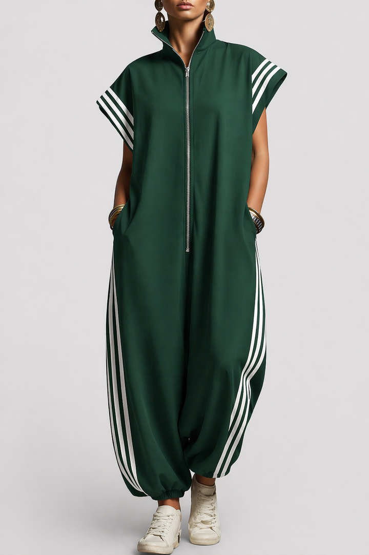 Valentina™ – Sporty Chic Zip Jumpsuit