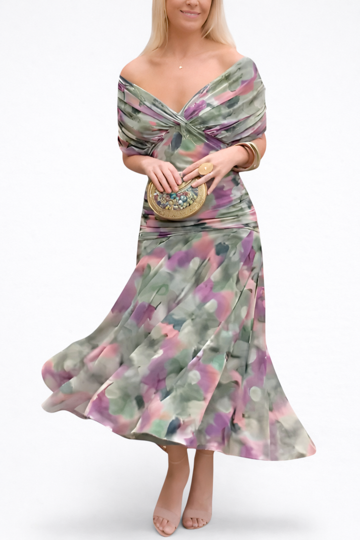 Iselina™ – Elegant Draped Maxi Dress