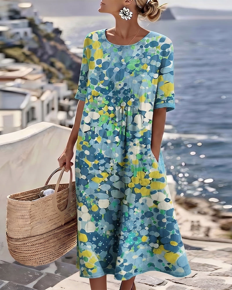 Elara™ – Effortless Printed Summer Dress