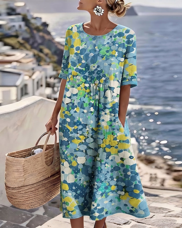 Elara™ – Effortless Printed Summer Dress