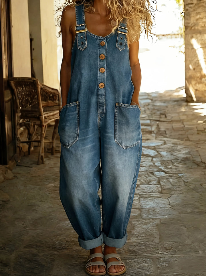 Rocio™ – Relaxed Denim Jumpsuit with Adjustable Fit