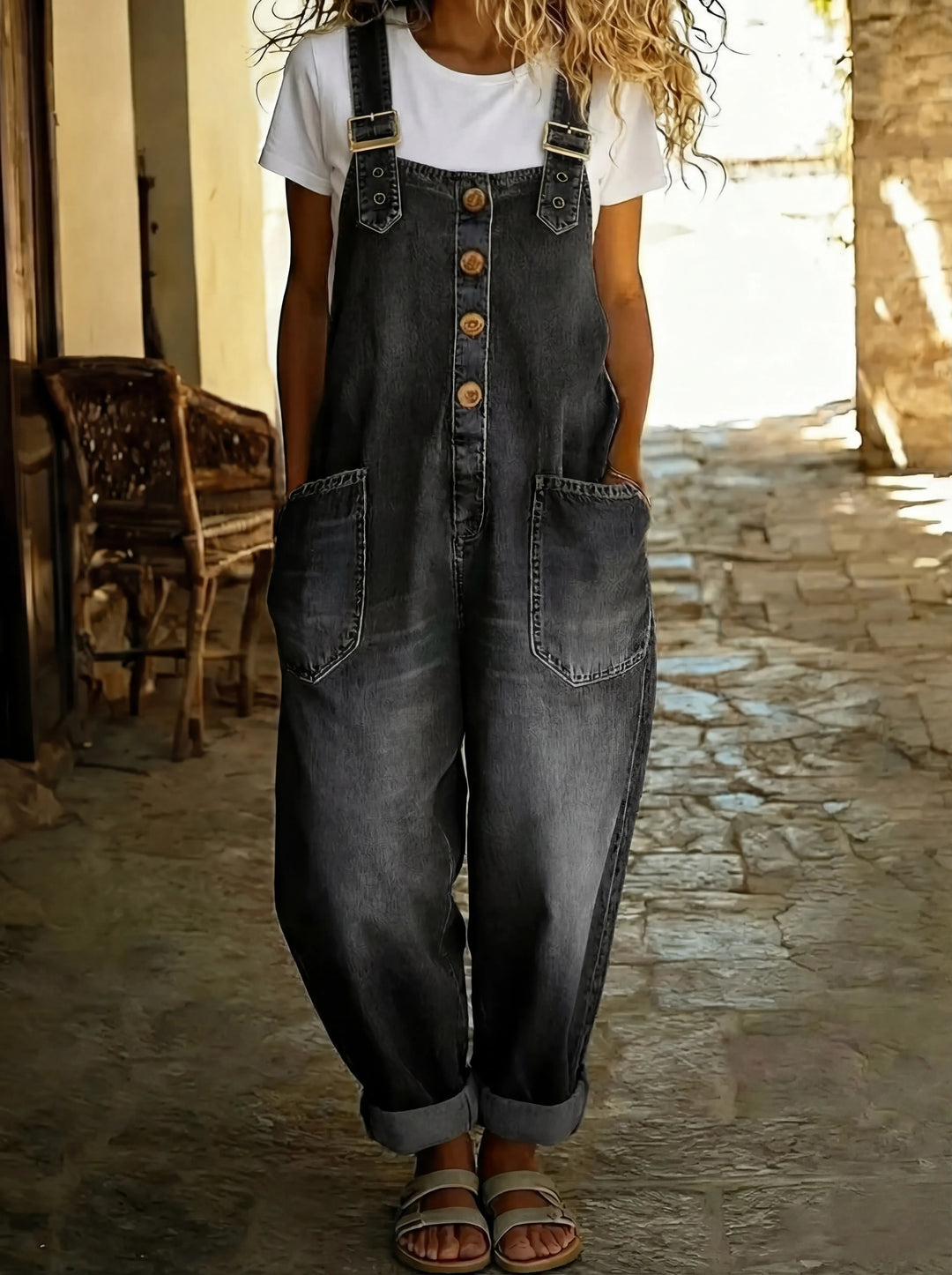 Rocio™ – Relaxed Denim Jumpsuit with Adjustable Fit
