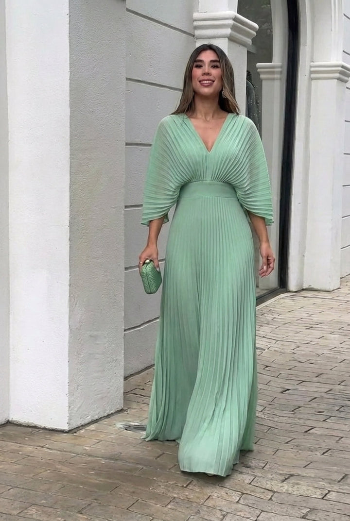Camille™ – Elegant Pleated Maxi Dress