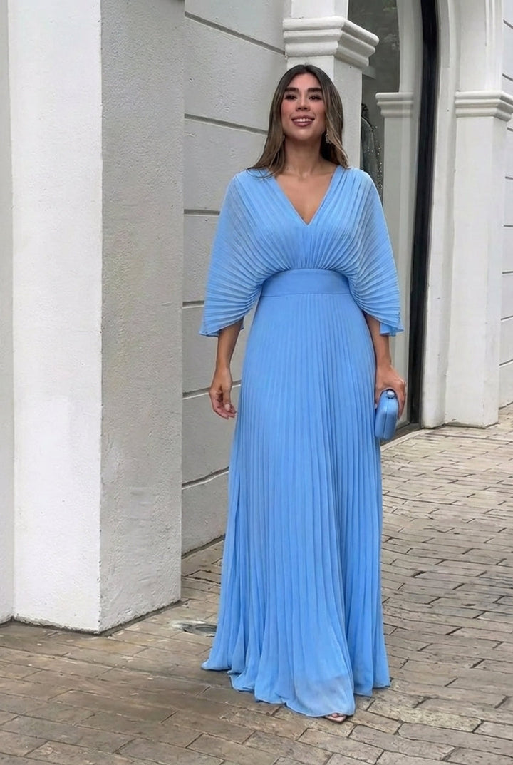 Camille™ – Elegant Pleated Maxi Dress